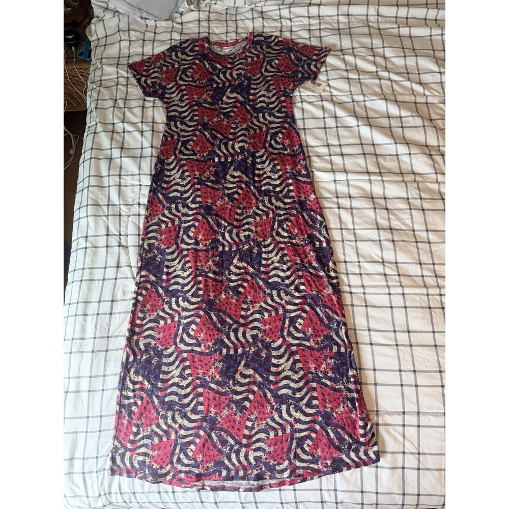 NWT Lularoe Dress S Maria Maxi Long Geometric Pattern Vibrant Colors
